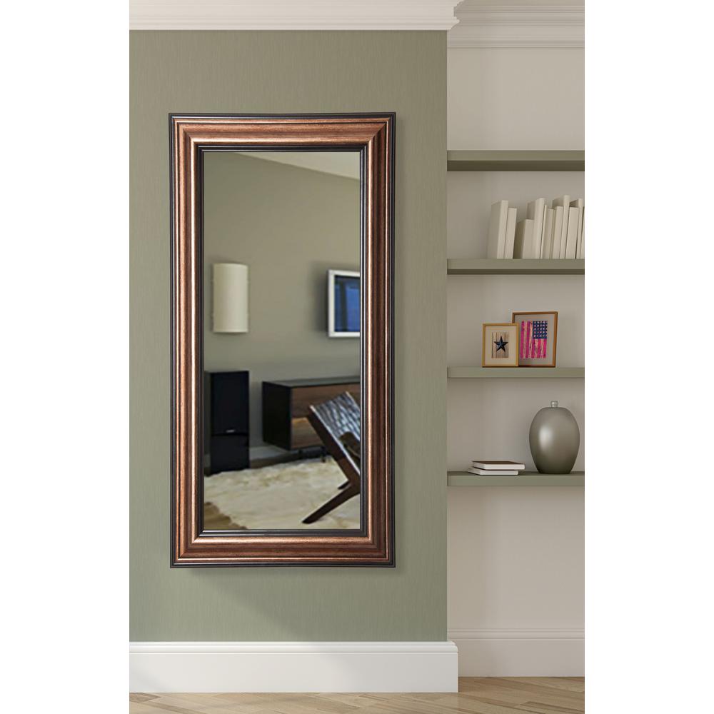 Floor Mirror Antique Mirrors Wall Decor The Home Depot Canyon Bronze Rounded Beveled Slender Body Mirror