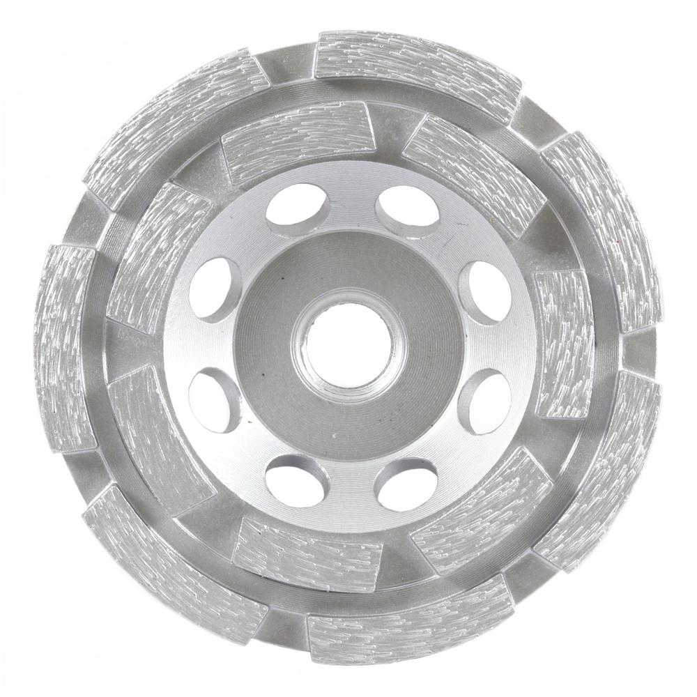 5” Double Row Concrete Diamond Grinding Cup Wheel 7/8"-5/8" Arbor