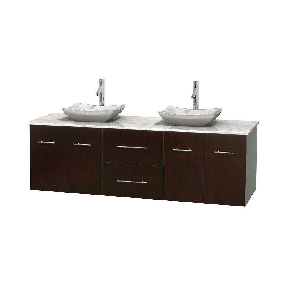 Wyndham Collection Centra 72 In Double Vanity Espresso With Wyndham Collection Centra 72 In Double Vanity Espresso With Marble Top Carrara