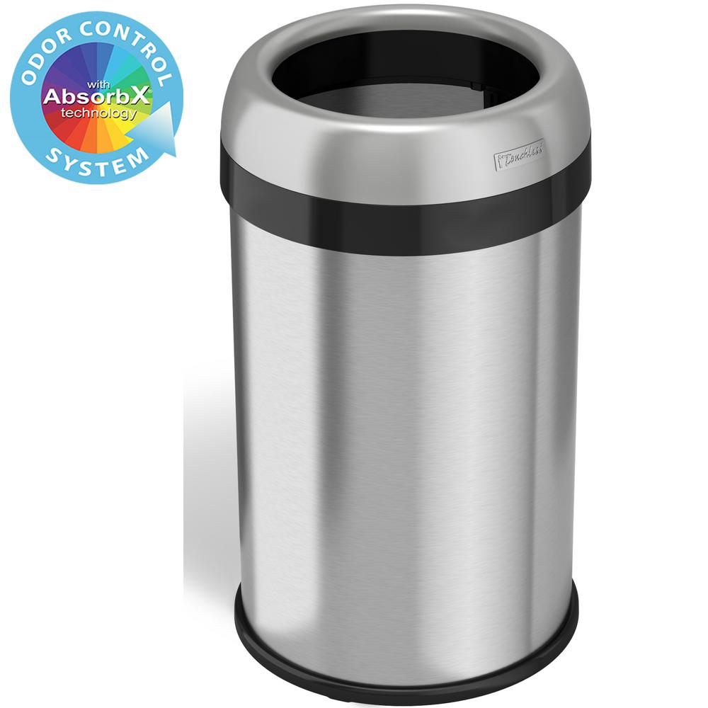 Halo 13 Gal. Round Open Top Commercial Grade Stainless Steel Trash Can