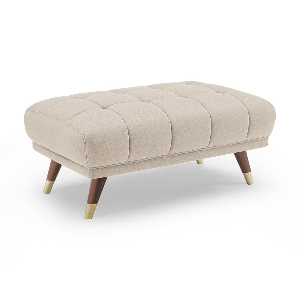 Art Leon Menoetius Cream Modern Tufted Fabric Rectangle OttomanMS005OTTOMAN The Home Depot