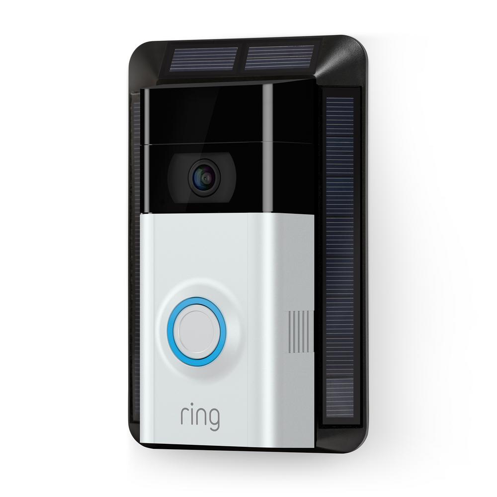 Ring Wireless Video Door Bell 2 with Solar Charger, Satin Nickel