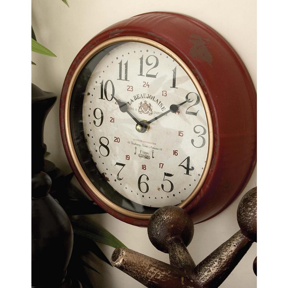 2 Assorted 15 in. x 8 in. Antique Reproduction Style Oval Wall Clocks