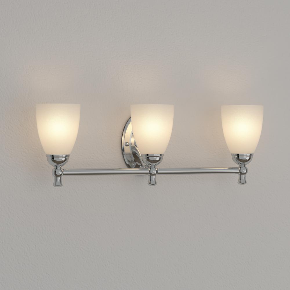 Hampton Bay Solomone 3 Light Polished Chrome Vanity Light With Opal Glass Shades Cp3563 The Home Depot