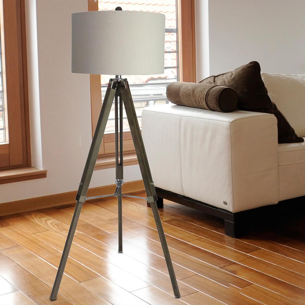 loki wooden tripod floor lamp