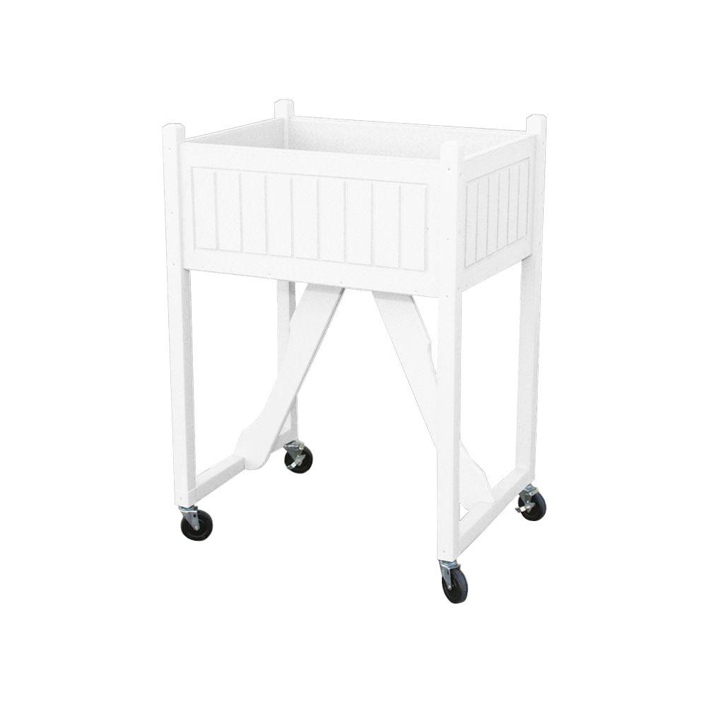 Wheels Plastic Raised Garden Beds Center The Home Depot White Recycled Plastic Commercial Grade Raised Garden Bed