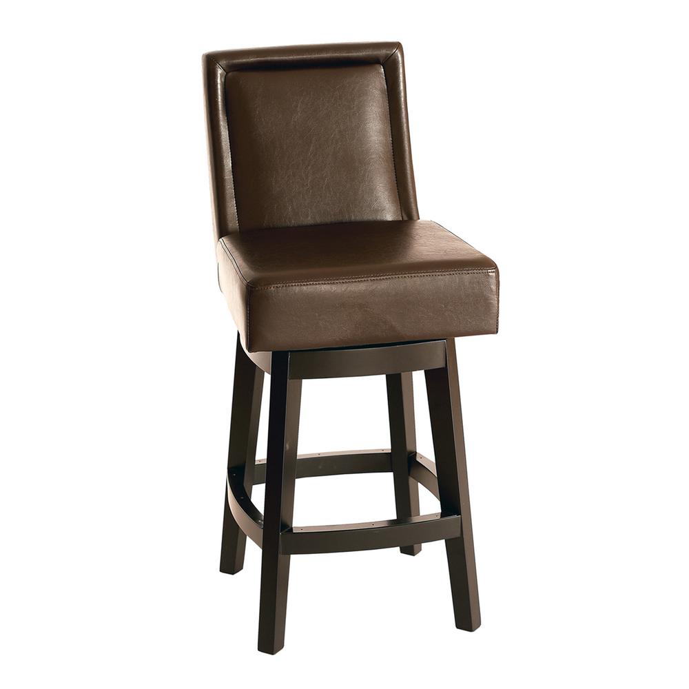 Faux Leather Bar Stools Kitchen Dining Room Furniture The Brown Bonded Leather And Finish Swivel Barstool