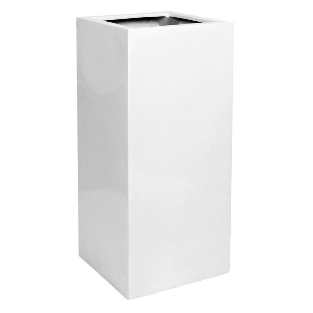 PotteryPots Bouvy Medium 24 in. Tall Glossy White ...