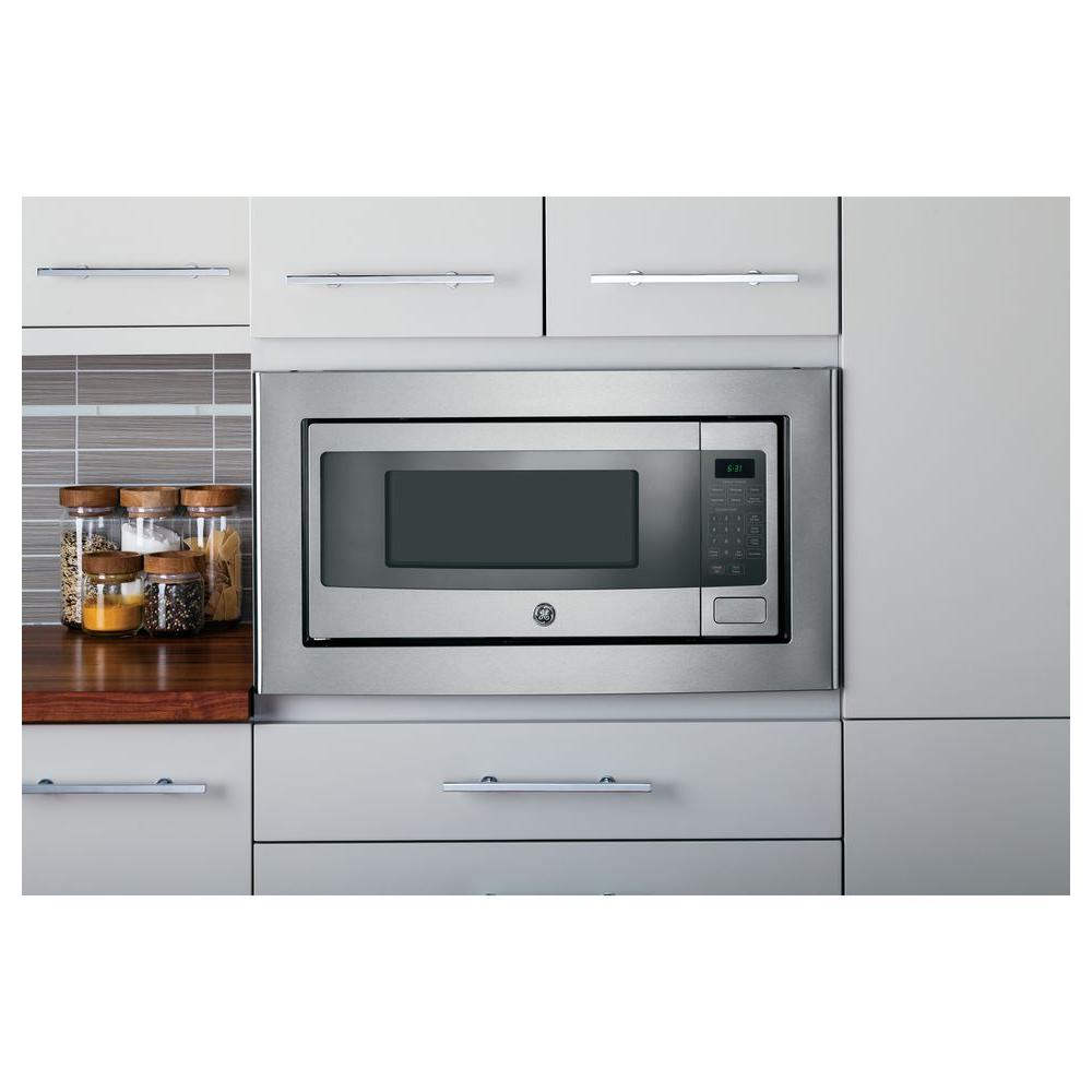 Ge Profile 1 Cu Ft Countertop Microwave In Stainless Steel With Ge Profile 1 Cu Ft Countertop Microwave In Stainless Steel With Sensor Cooking Pem31sfss The Home Depot