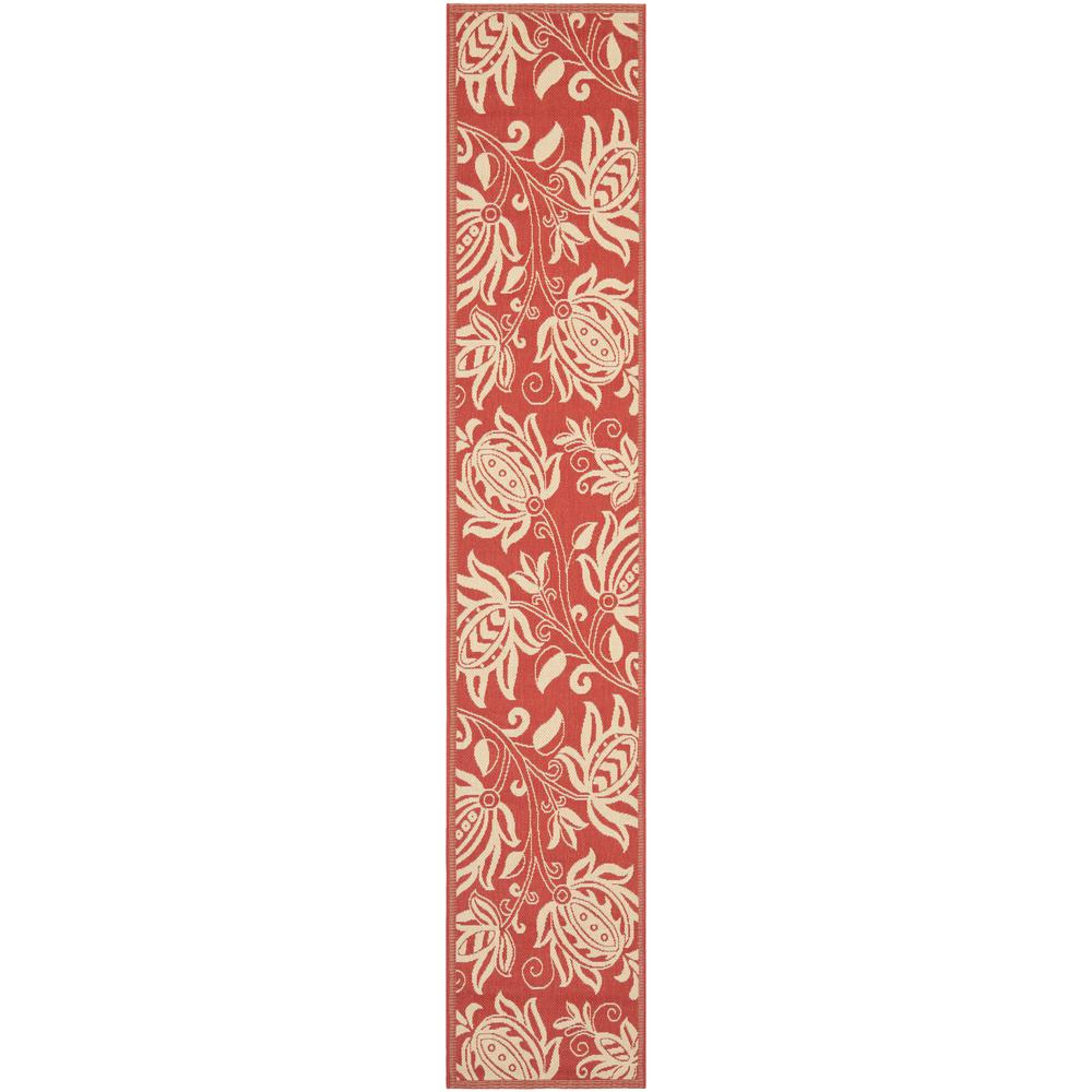 Safavieh Courtyard Red/Natural 2 ft. x 12 ft. Indoor/Outdoor Runner Rug