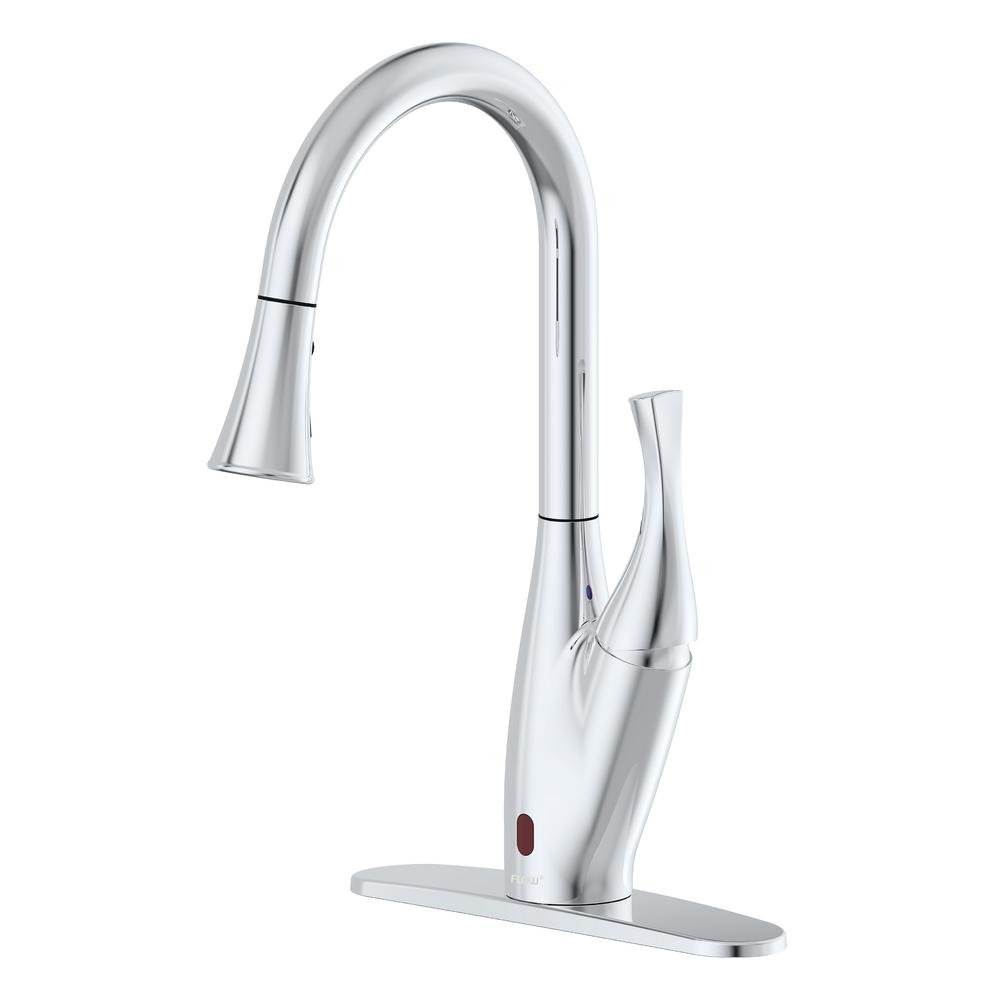 Flow X Series Single Handle Pull Down Sprayer Kitchen Faucet With