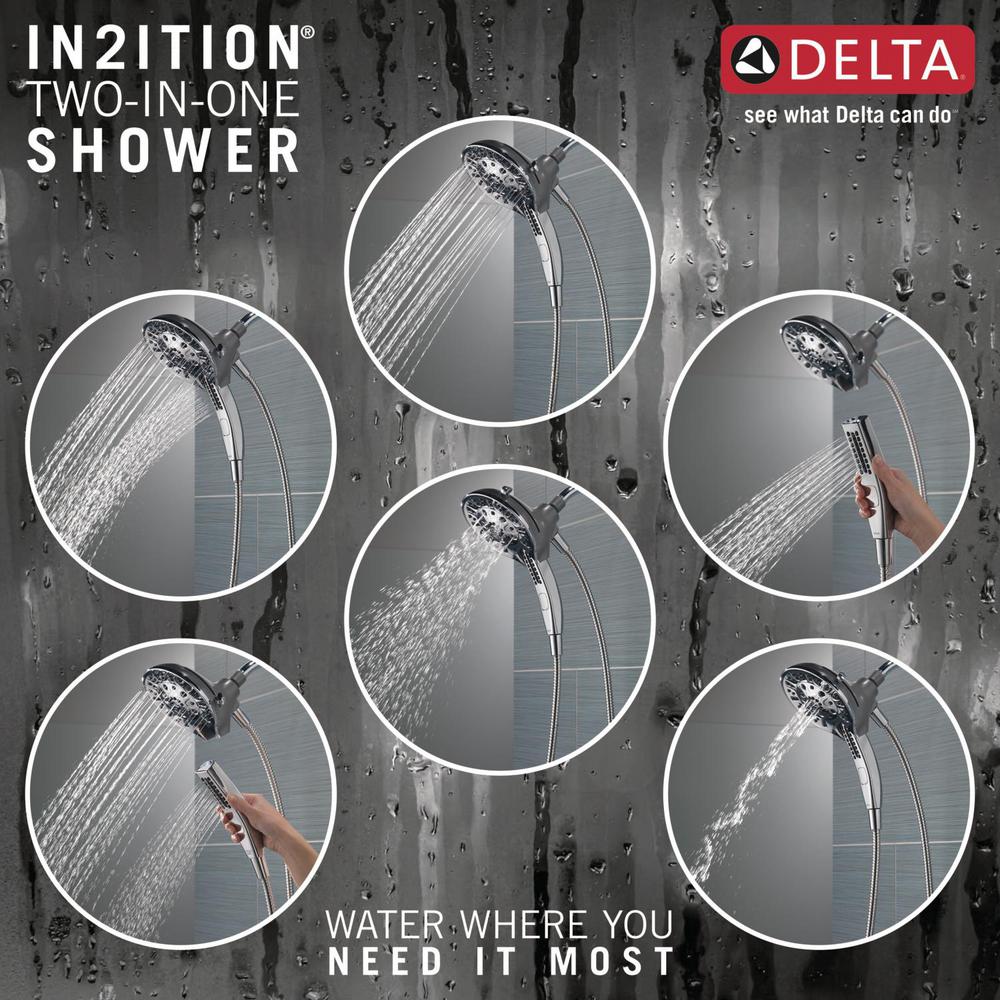 Delta In2ition TwoinOne 5Spray 6 in. Dual Wall Mount Fixed and Handheld Shower Head in Chrome