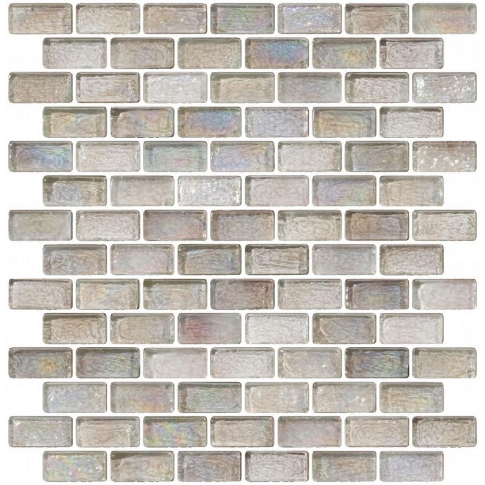 Splashback Tile Contempo Bright White Frosted 4 in. x 12 in. x 8 mm