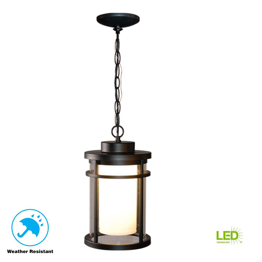  Home  Decorators  Collection  Black Outdoor LED  Hanging Light 