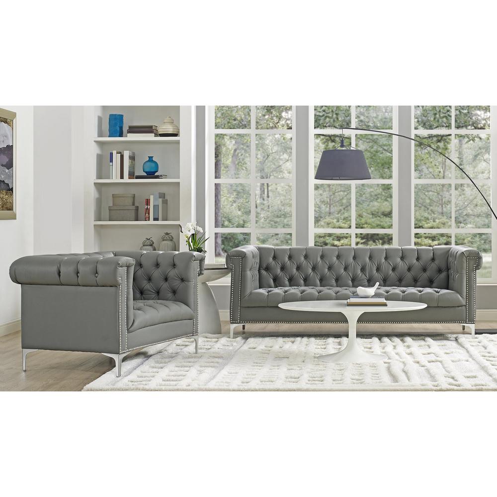 Inspired Home Ramona Grey Silver Pu Leather Sofa With On Ramona Grey Silver Pu Leather Sofa