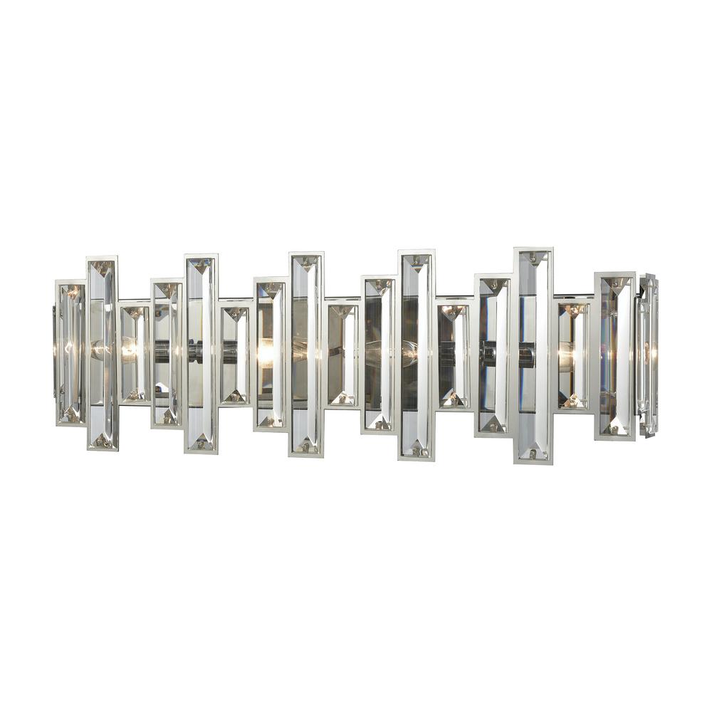 Titan Lighting Crystal Heights 4Light Polished Chrome with Clear Crystal Bath LightTN473671