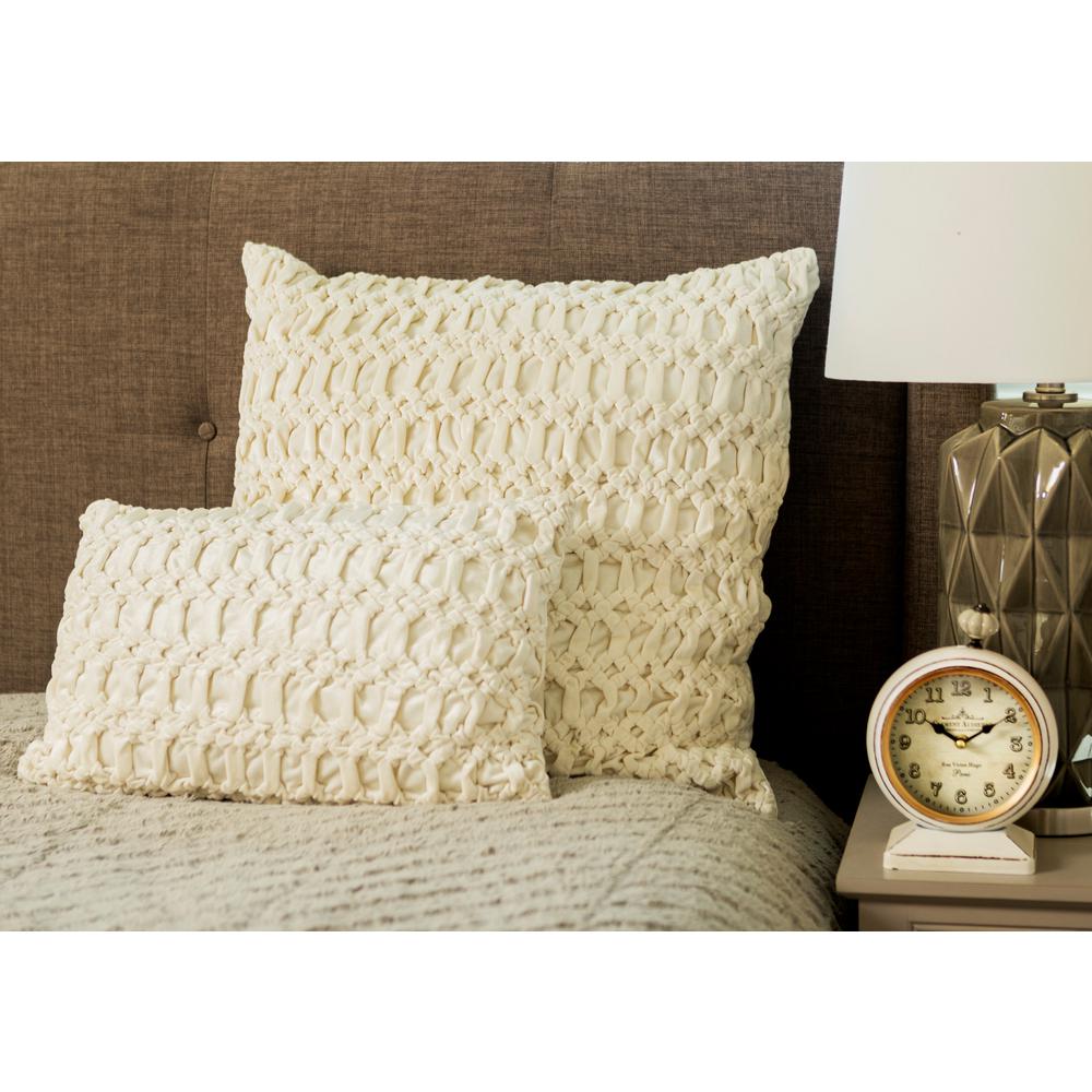 Litton Lane 26 In X 26 In Large Square Cream Colored Velvet