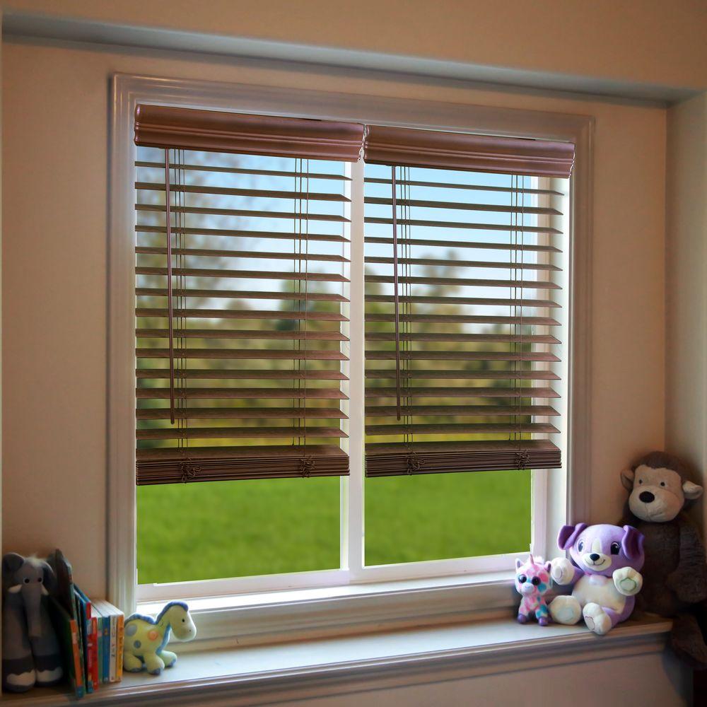 Dark Oak Perfect Lift Window Treatment Faux Wood Blinds Qjbk444640 64 1000 