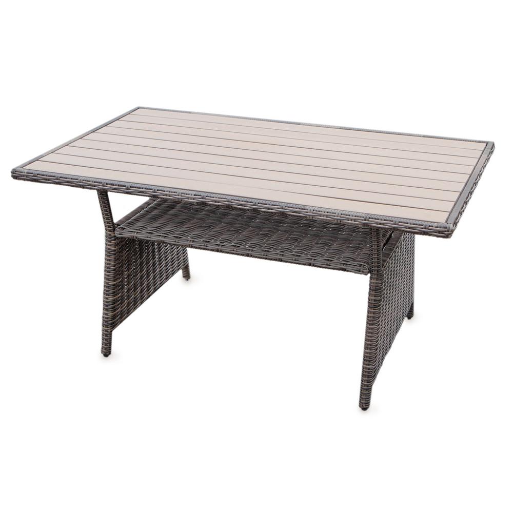 Rectangle Resin Patio Dining Tables The Home Depot Cherry Hill Plastic Outdoor Dining Table