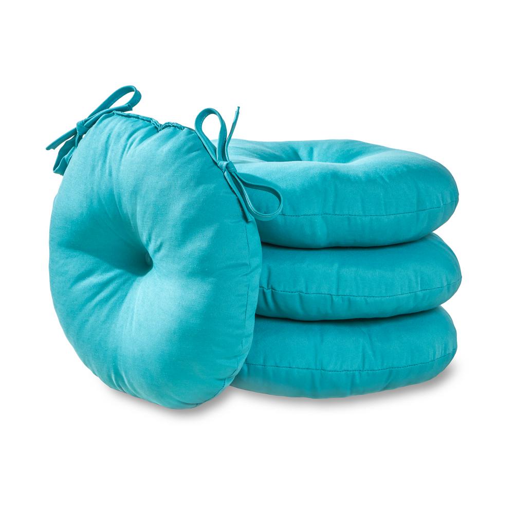 Greendale Home Fashions Solid Teal 15 In Round Outdoor Seat Cushion 4 Pack Greendale Home Fashions Solid Teal 15 In Round Outdoor Seat Cushion 4 Pack