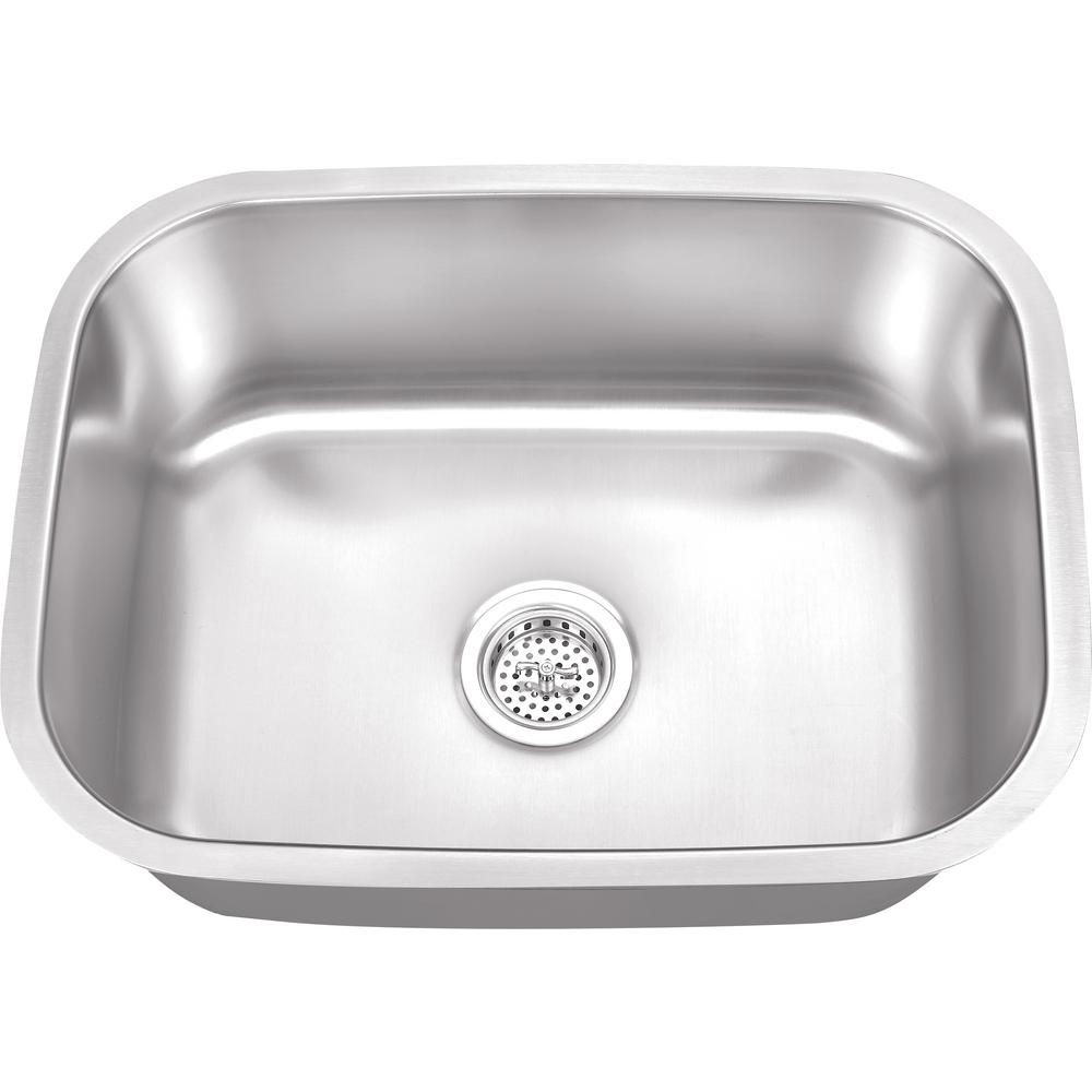 Ipt Sink Company Undermount 23 In 18 Gauge Stainless Steel Bar Sink In Brushed Stainless