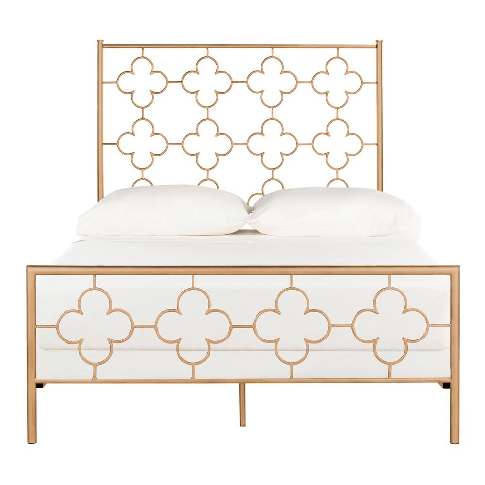 Morris Lattice Metal Antique Gold Full Bed Fox6297a F The