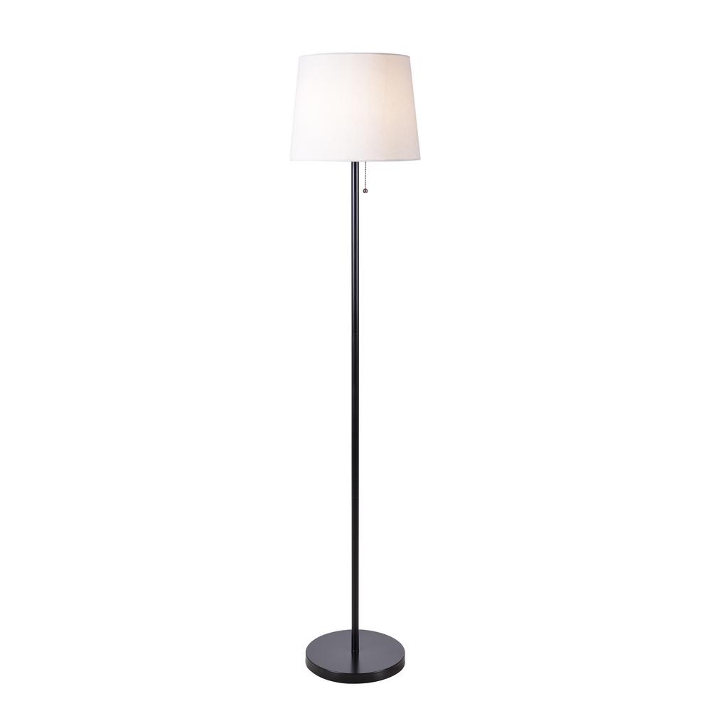 Kenroy Home Chase 59 in. Black Floor Lamp with Off-White ...