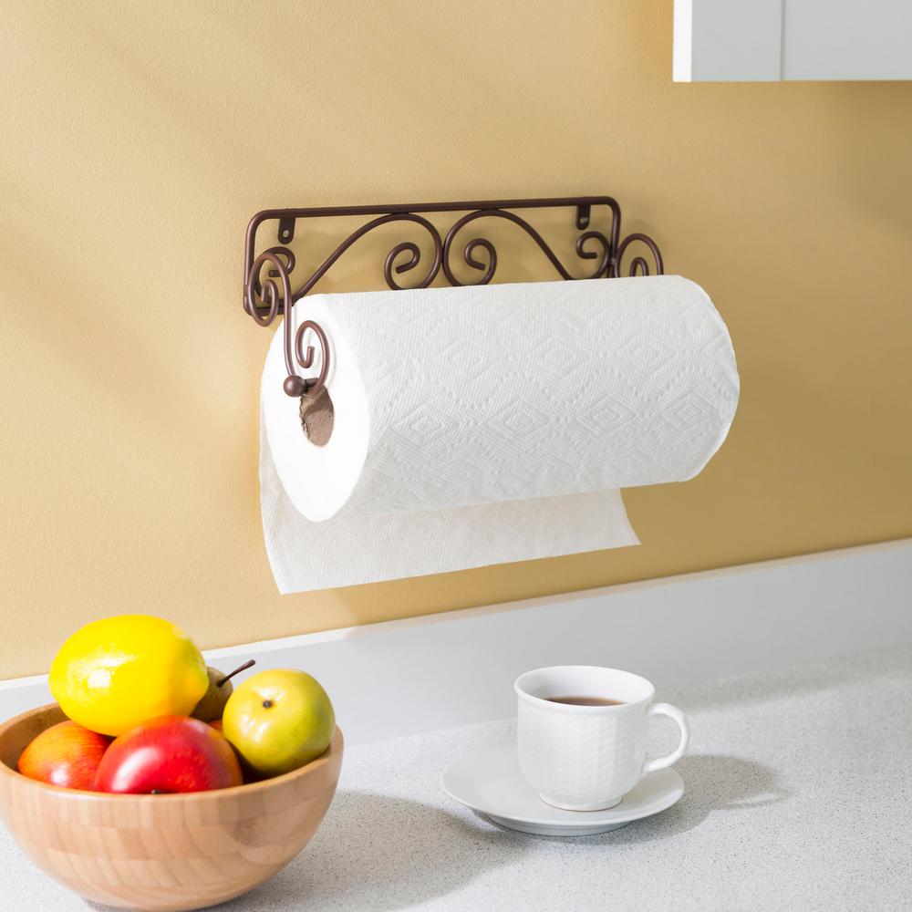 Home Basics Wall Mounted Bronze Paper Towel Holder Scroll Ph44028 Home Basics Wall Mounted Bronze Paper Towel Holder Scroll