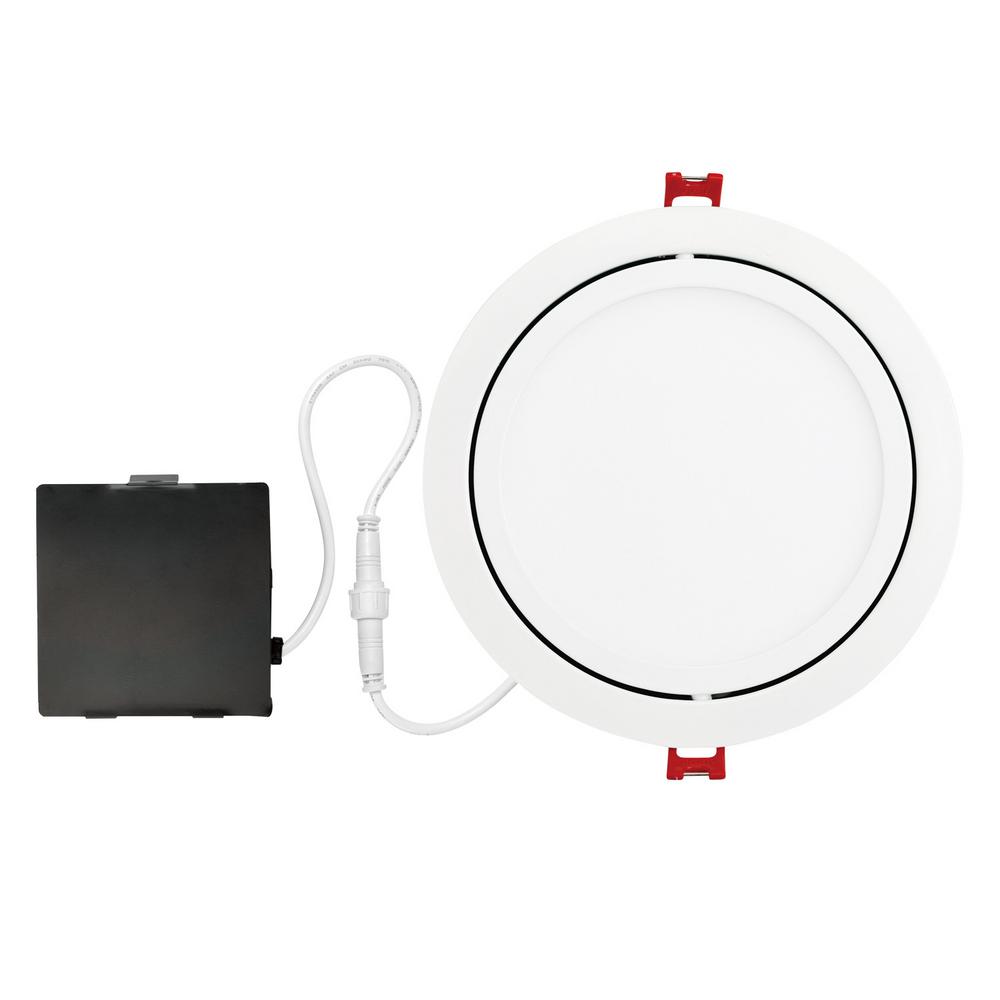 Globe Electric Designer Slim Directional 6 In White Integrated Led Recessed Kit 91221 The Home Depot