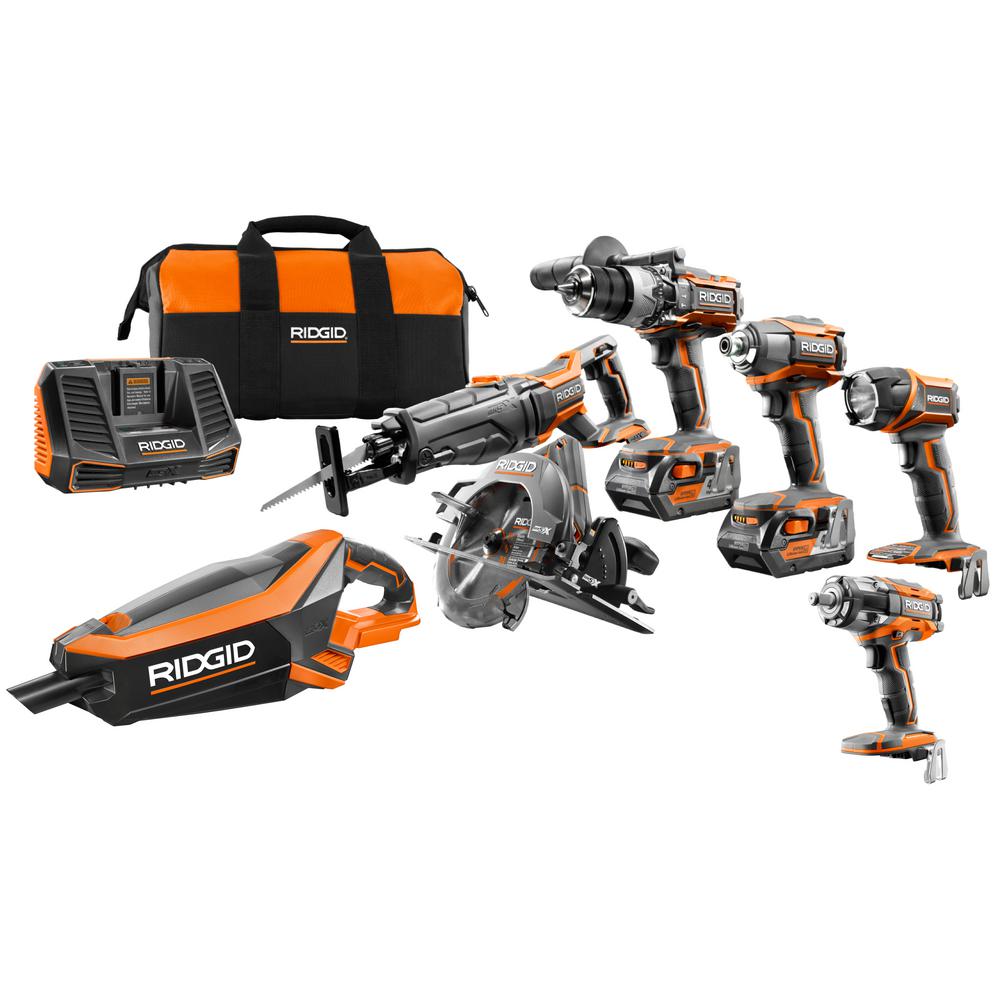 Ridgid 18-Volt GEN5X Cordless Lithium-Ion Combo Kit (7-Tool) with (2) 4.0Ah... by RIDGID