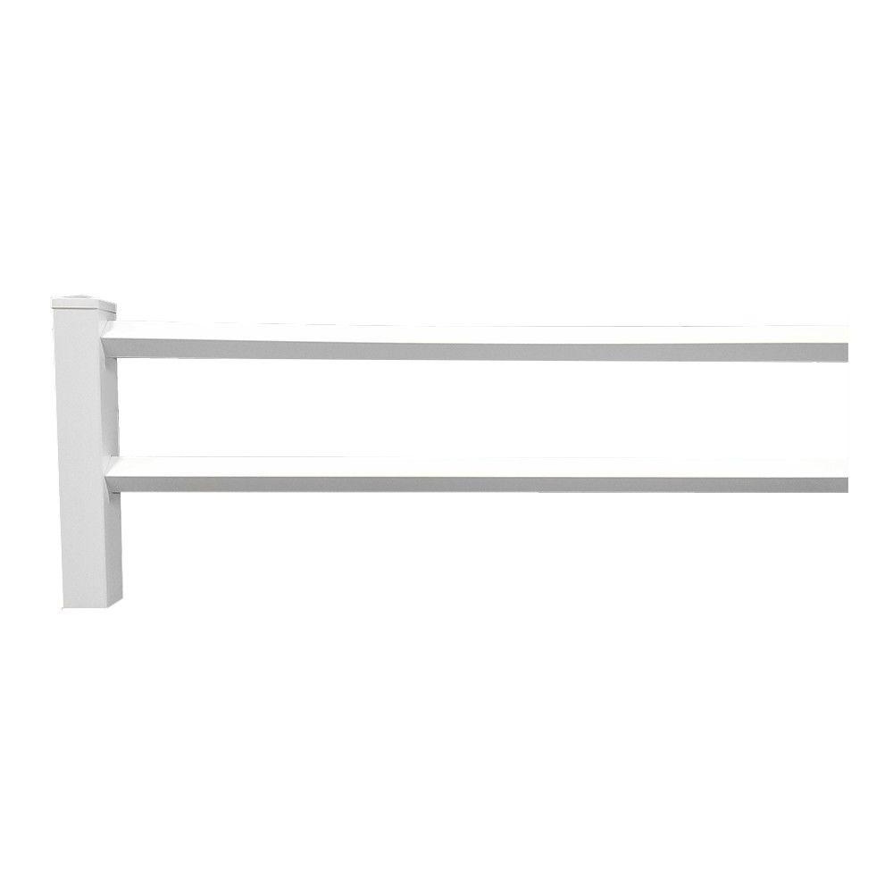 Weatherables 2 Rail Diamond 3 Ft X 8 Ft White Vinyl Fence Panel With 2 Rails Pwhf 2rail6 Diamond The Home Depot