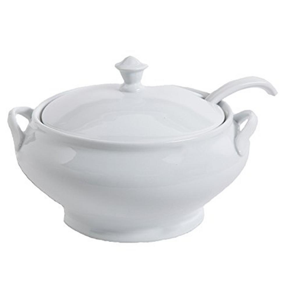 Gracious Dining 12.75 in. White Tureen With Ladle