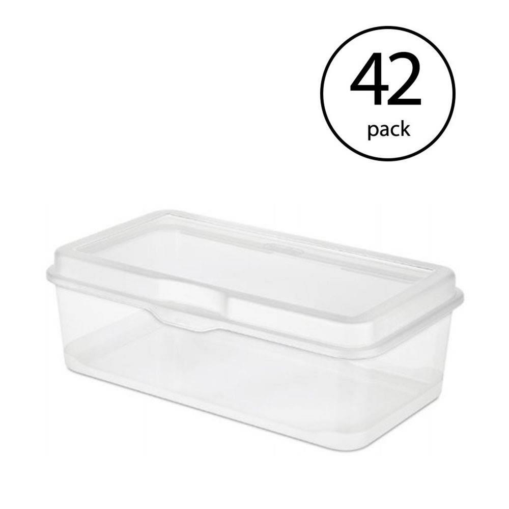 clear plastic stacking boxes