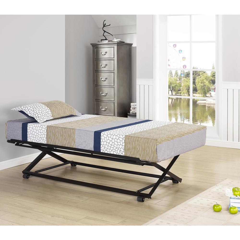Signature Home Black Twin Size Metal Pop Up Trundle Bed 3 Signature Home Black Twin Size Metal Pop Up Trundle Bed 3