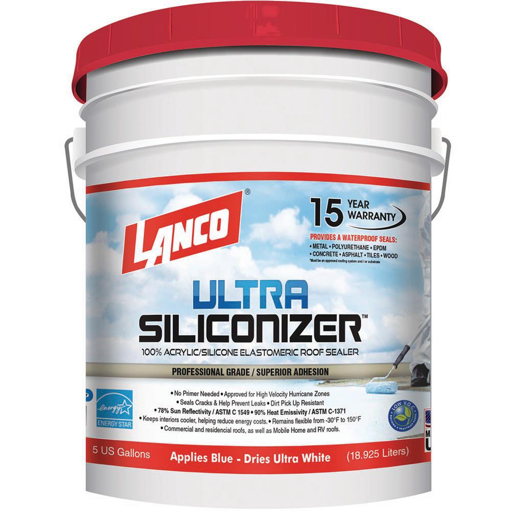 Lanco 5 Gal. Ultra Siliconizer Reflective Roof Coating-RC905-2 - The Best Paint Roller For Roof Coating