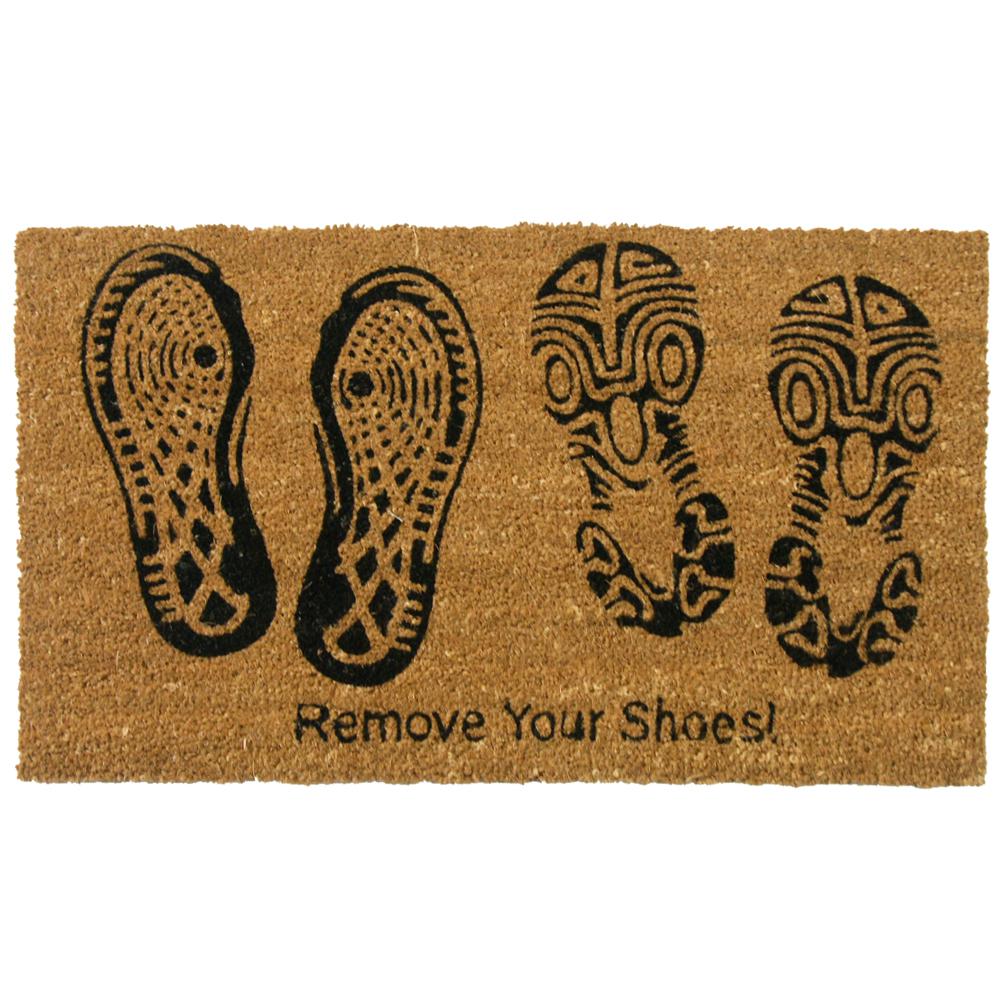 Rubber-Cal Remove Your Shoes 30 inch x 18 inch Door Mat by Rubber-Cal