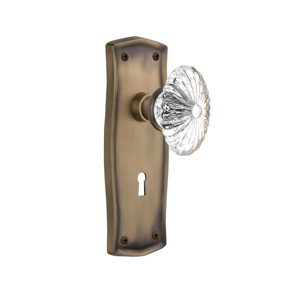 Nostalgic Warehouse Prairie Plate Interior Mortise Oval Fluted Nostalgic Warehouse Prairie Plate Interior Mortise Oval Fluted Crystal Glass Door Knob In Antique Brass