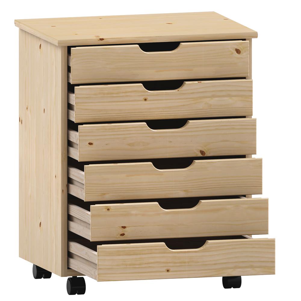 Linon Home Decor McLeod White Wash 6Drawer Rolling Storage Cart