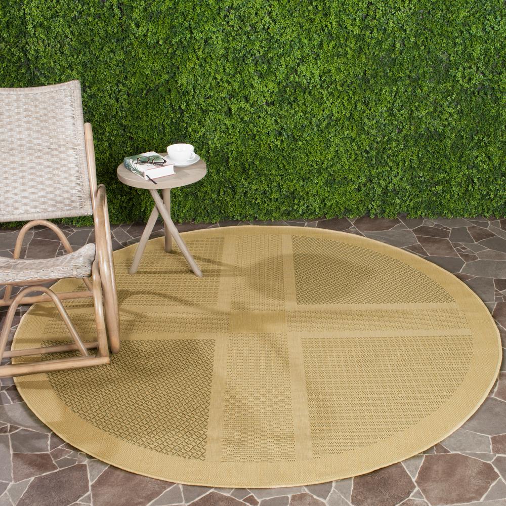 Safavieh Courtyard Natural/Olive 5 ft. x 5 ft. Indoor/Outdoor Round