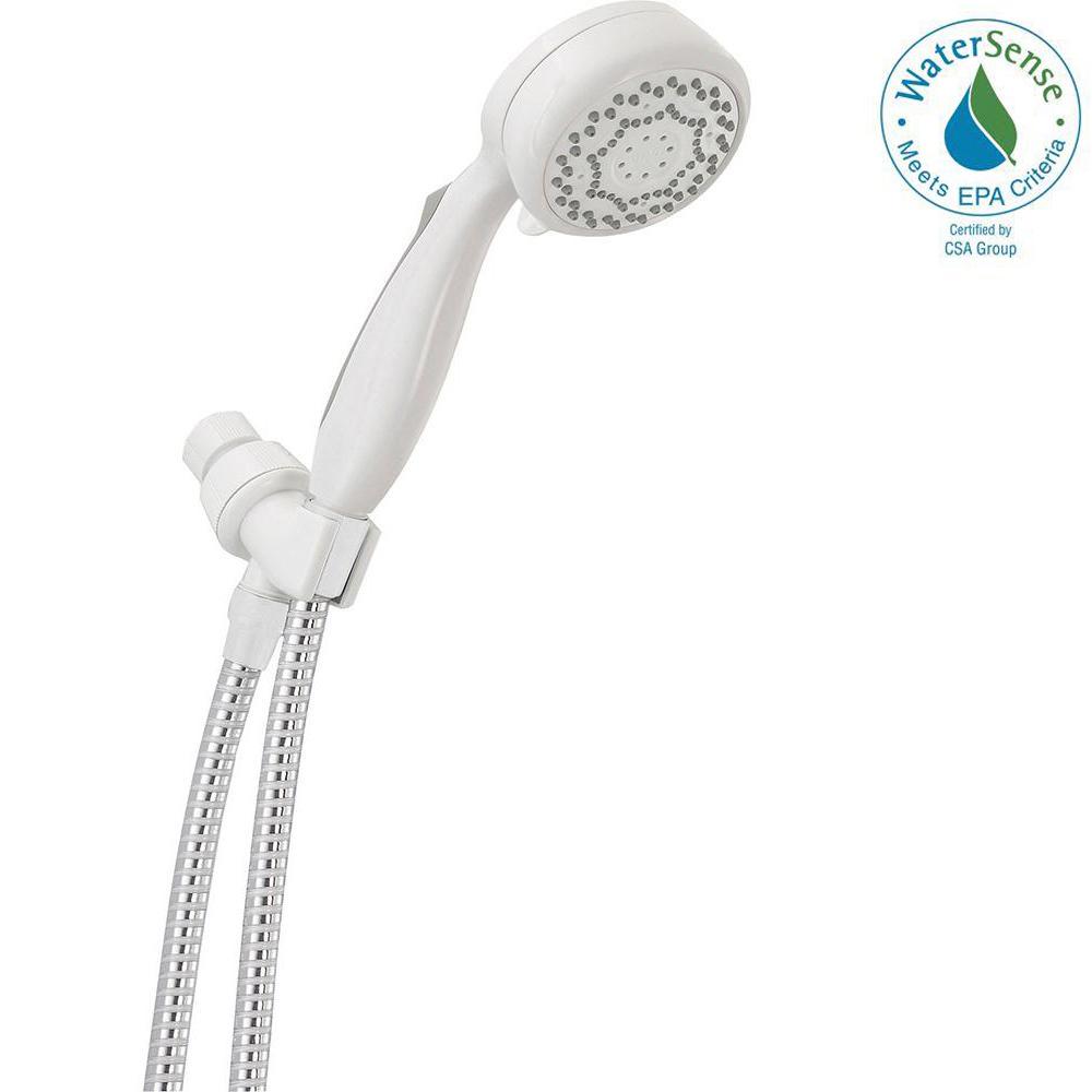 Delta 7Spray Hand Shower with Pause in White75701WH The Home Depot