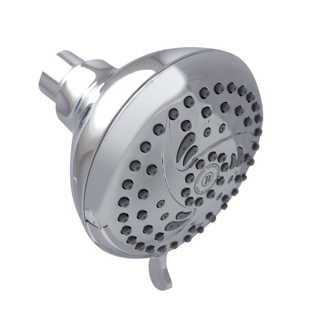 Niagara Conservation Vara Spa 5Spray 3.8 in. Single Wall Mount Fixed Shower Head in Chrome