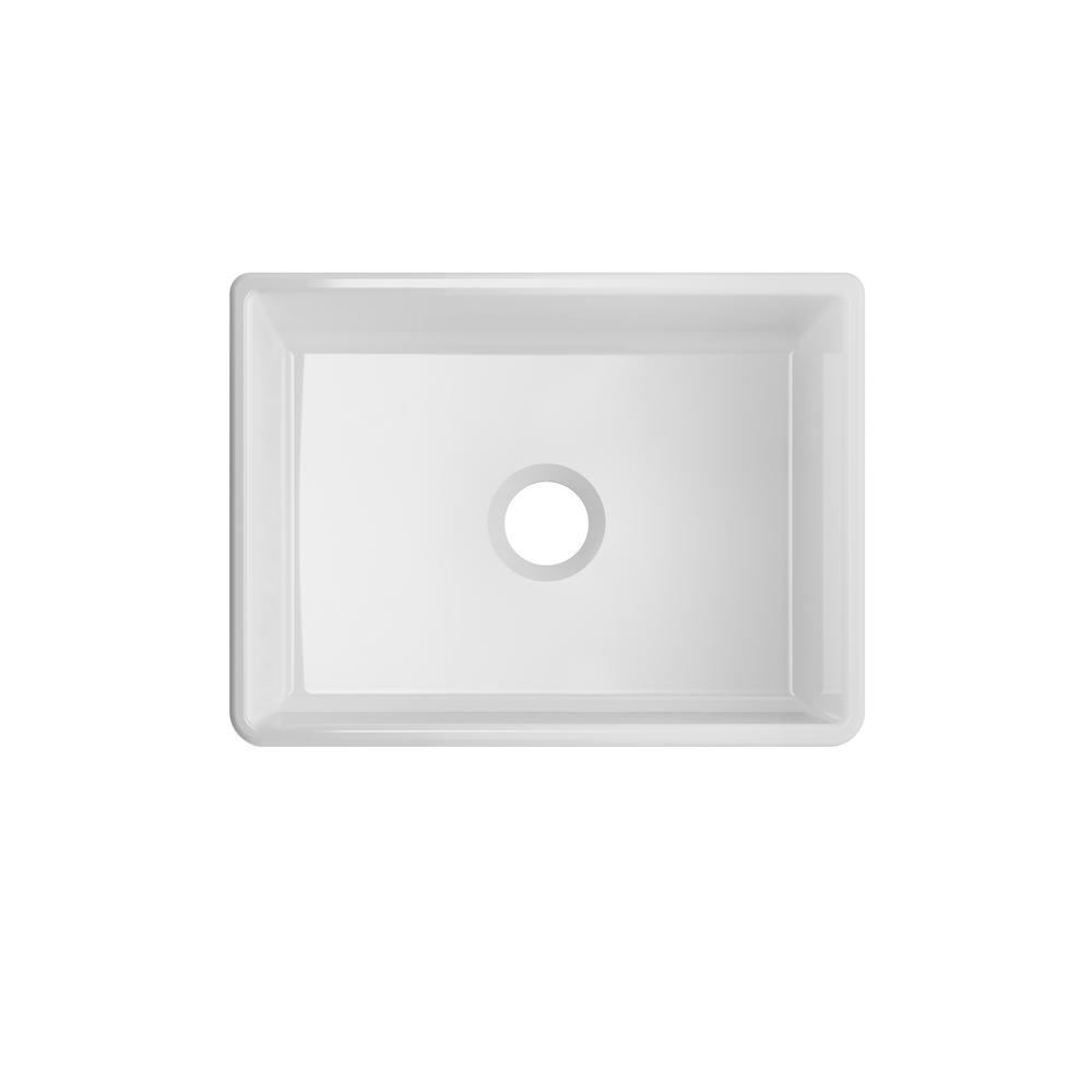 Ipt Sink Company All In One Apron Front Picture Frame Plain Reversible Fireclay 24 In Single Bowl Kitchen Sink With Faucet And Strainer Iptfc24pic7556c The Home Depot