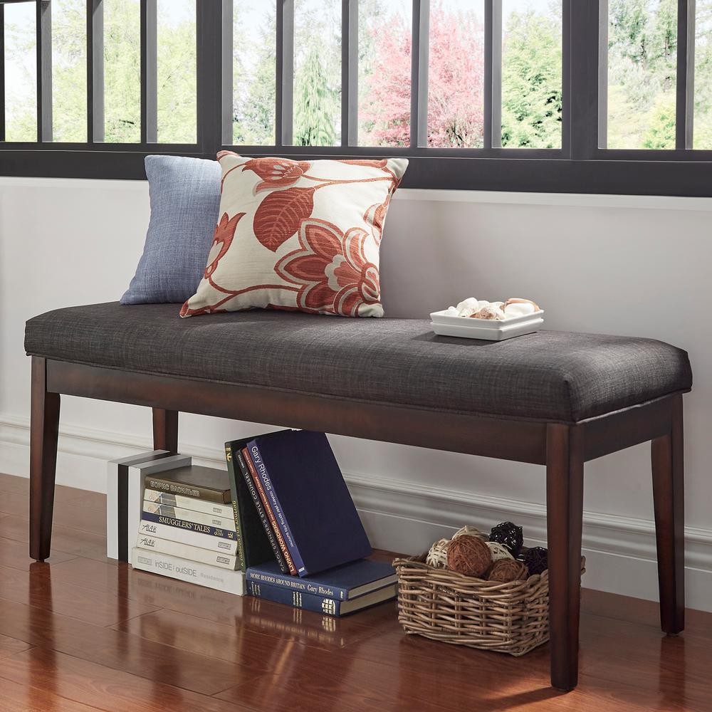 HomeSullivan Whitmire Charcoal Bench-40721DGL-14 - The Home Depot