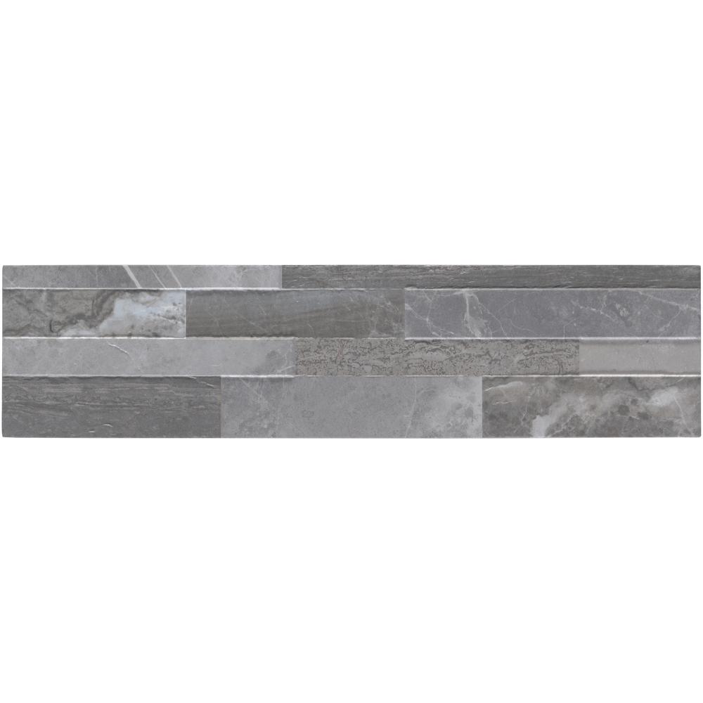 MSI Palisade Grey Ledger Panel 6 in. x 24 in. Glazed Porcelain Wall