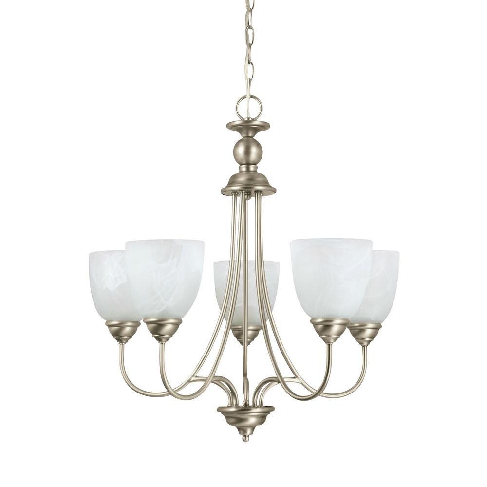 Sea Gull Lighting Lemont 5-Light Antique Brushed Nickel Chandelier ...