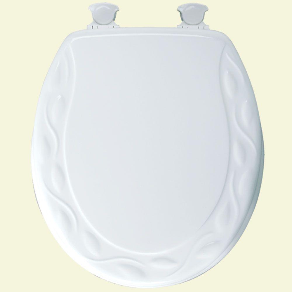 BEMIS Sculptured Ivy Round Closed Front Toilet Seat in White534EC 000