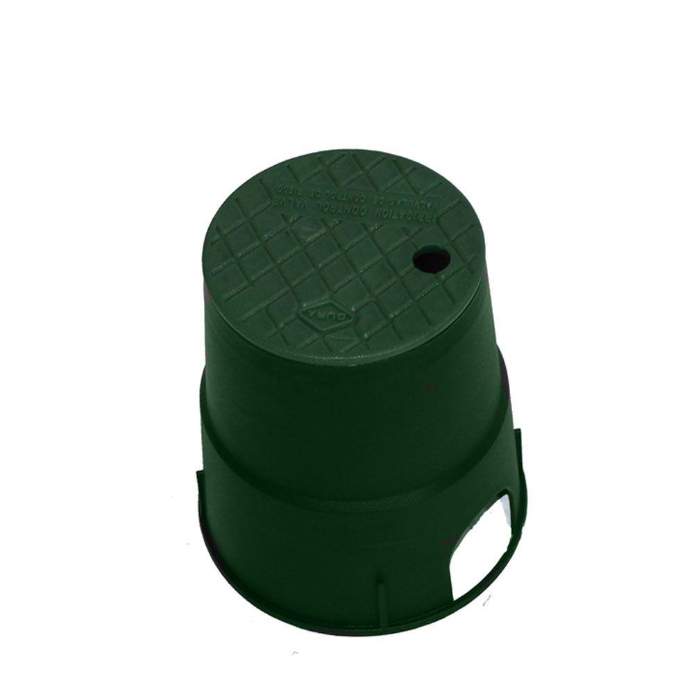 DURA 10 in. Round Valve Box in Green Body Green Lid-101 - The Home Depot