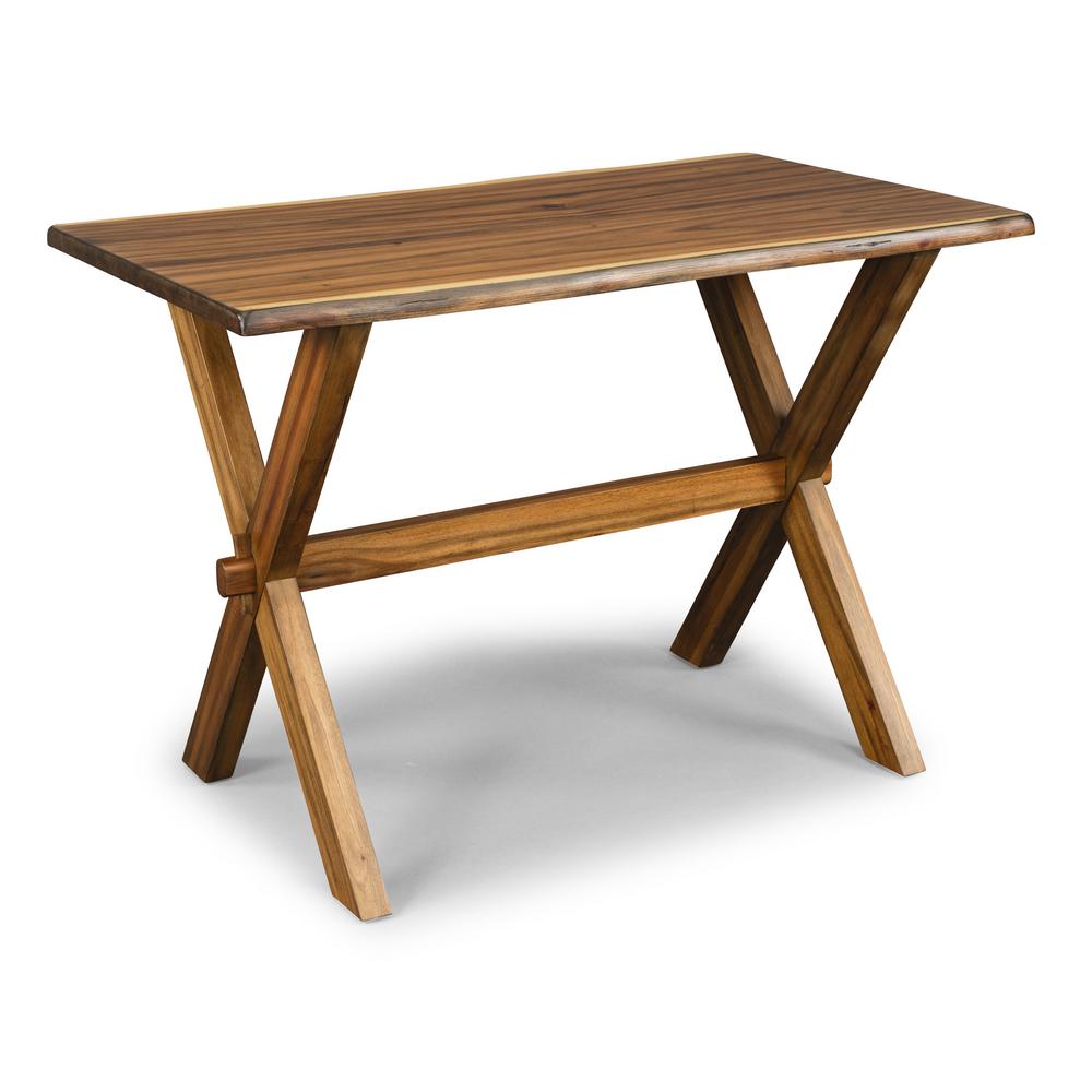 Homestyles Forest Retreat Live Teak Wood Brown High Dining Set Table 4 Stools 5185 359 The Home Depot