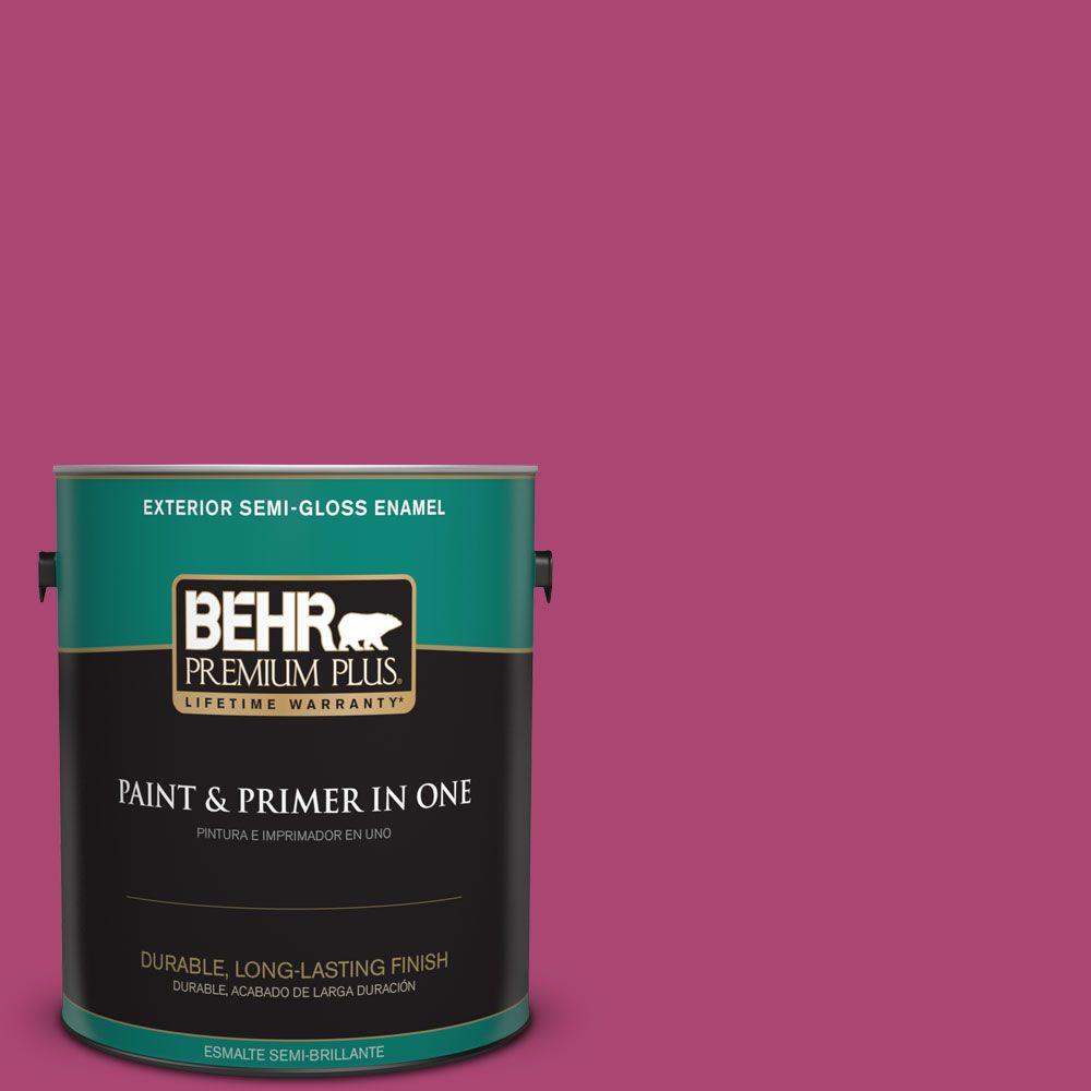 Behr Premium Plus 1 Gal 100b 7 Hot Pink Semi Gloss Enamel Exterior 100b 7 Hot Pink Semi Gloss