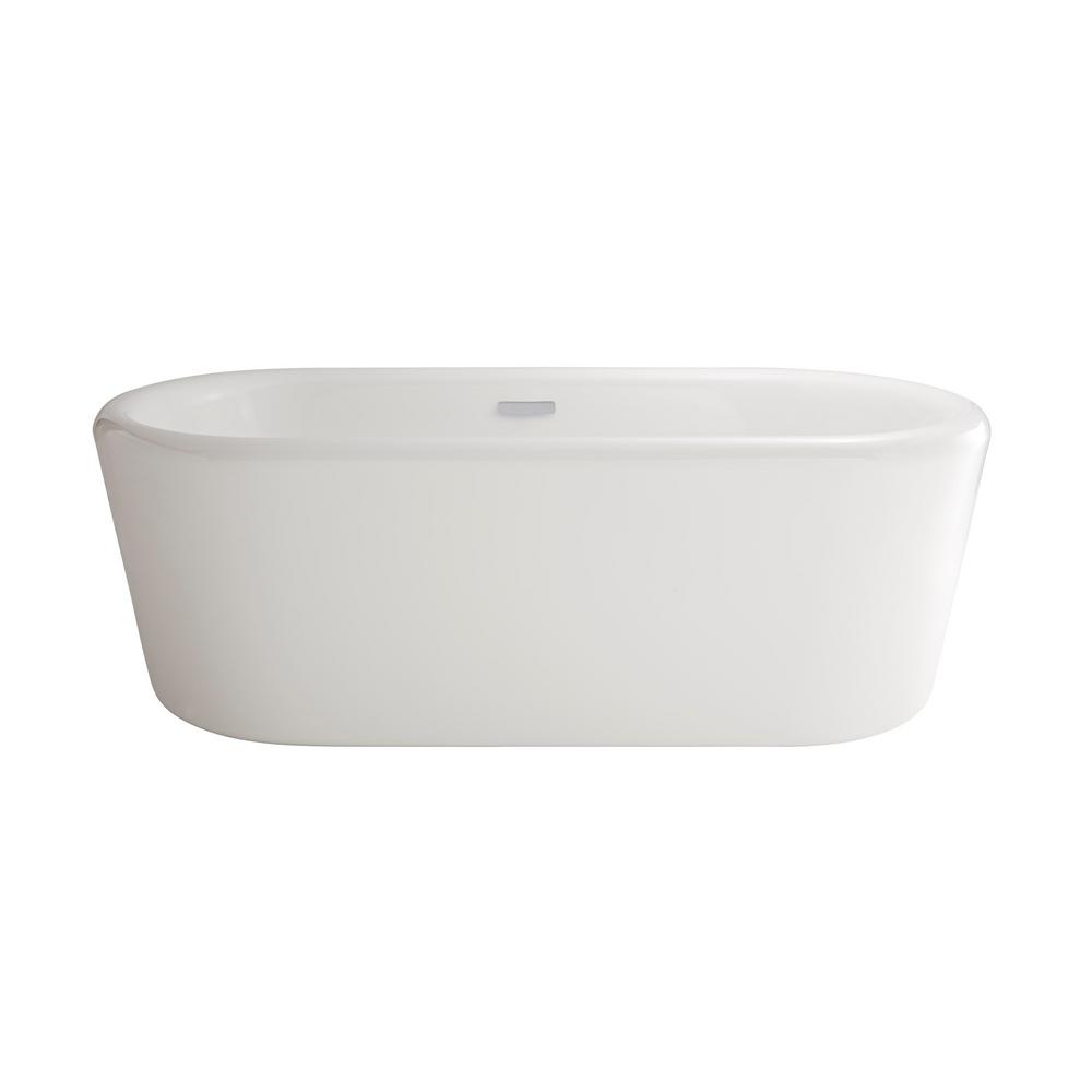 American Standard Kipling Ovale 5 8 Ft Acrylic Flatbottom Freestanding Bathtub In White